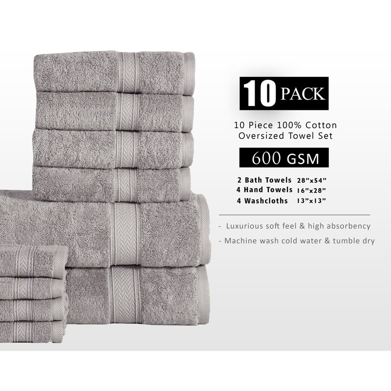 Raaed Plush Mulit-Size Set, Light Gray