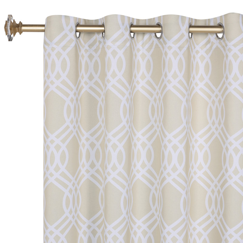 Paire de rideaux obscurcissant 100% polyester Écosse, L 42 po x L 96 po, Ivoire ivoire