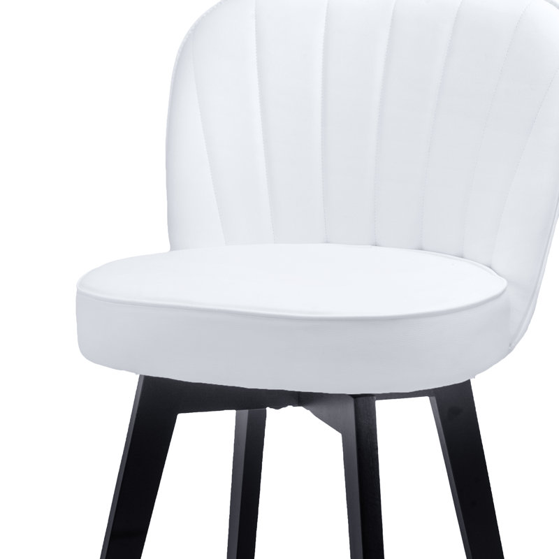 Kyenzie Swivel Upholstered Counter Stool, White