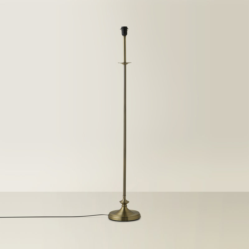 Burgett 128cm Brushed Traditional Floor Lamp, Antique Brass