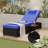 Set of 2 PE Wicker Chaise Lounge Chairs – Adjustable Backrest Recliners with Cushions, Brown Rattan Pool Loungers for Patio, Poolside, Garden-1679105452