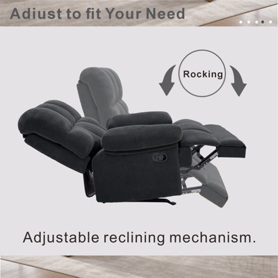 Fauteuil inclinable manuel moderne à bascule, avec tissu d'ameublement nubby pour le salon