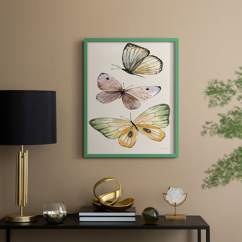 «Fly Away I», reproduction encadrée - bois massif, H 21 po x l 17 po, Vert