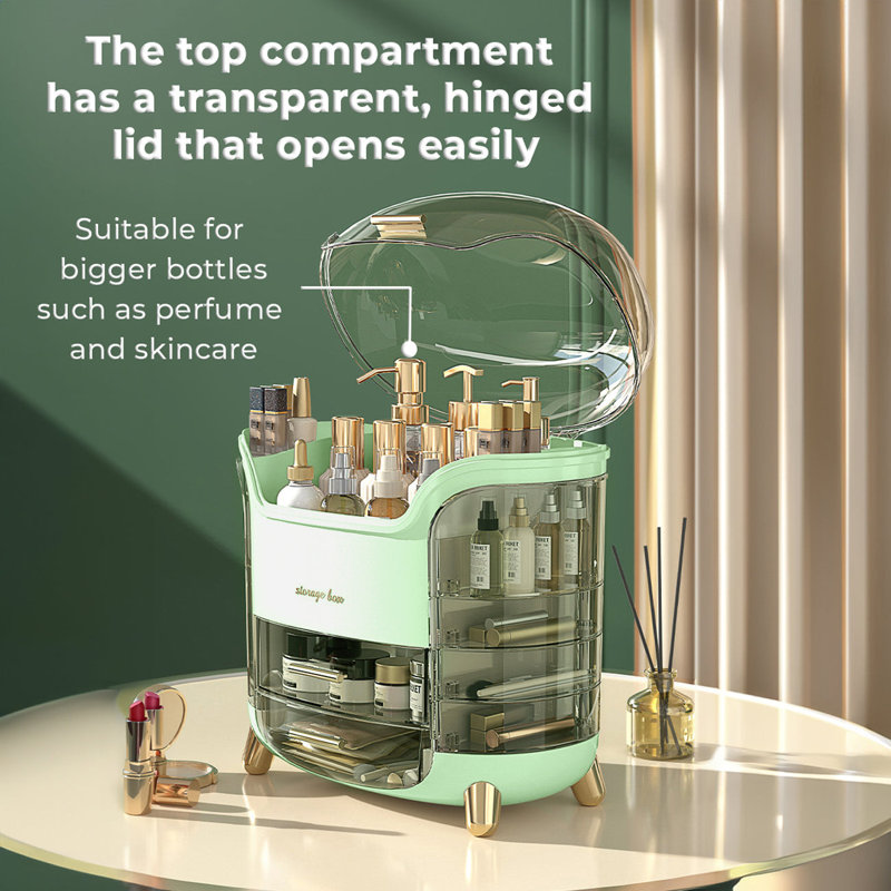 Alicen Acrylic Makeup Organiser, Green