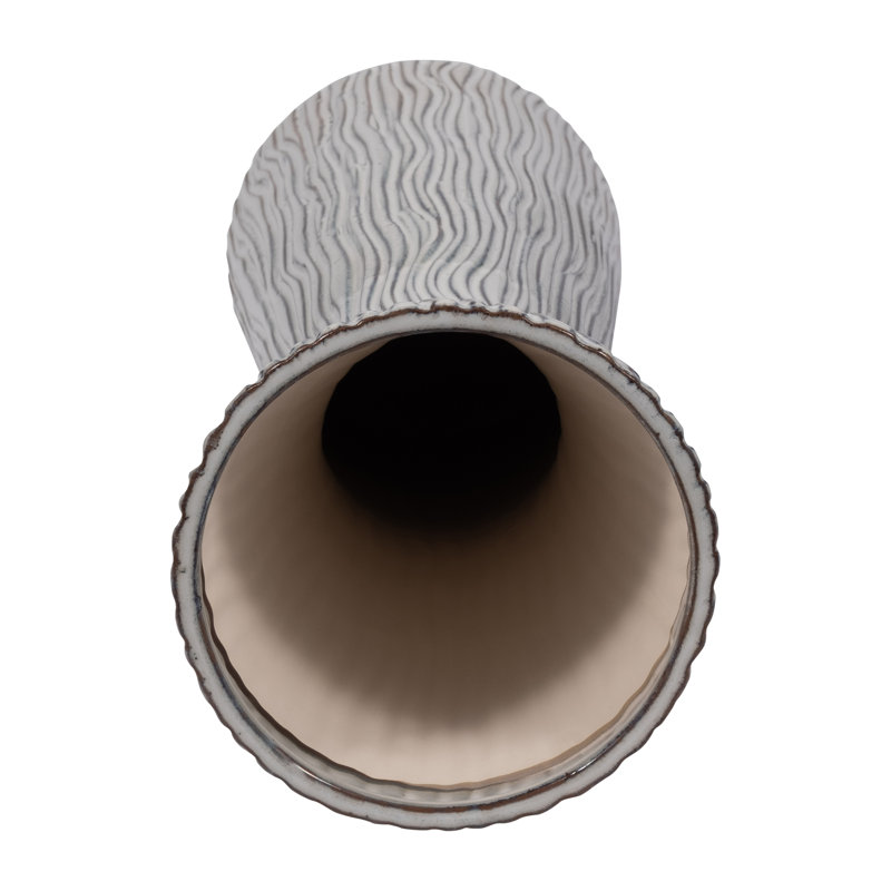 Richarson Contemporary Stoneware Vase - Elegant and Stylish Decorative Accent with Unique Textured Detailing