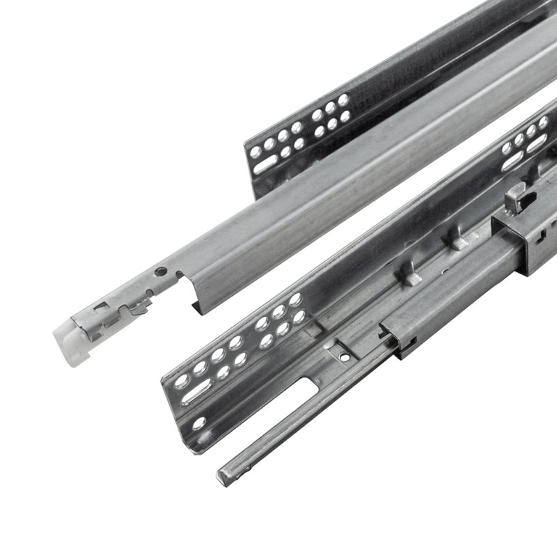 Glissières de tiroir à fermeture en douceur sous le comptoir de 18-3 / 8 po - capacité totale de 75 lb. Finition cadmium