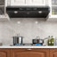 36" 900 CFM  Ducted Under Cabinet Range Hood Stainless Steel Quiet 4 Speed Gesture Remote and Touch Panel Control with LED Lights-111912119-124637545