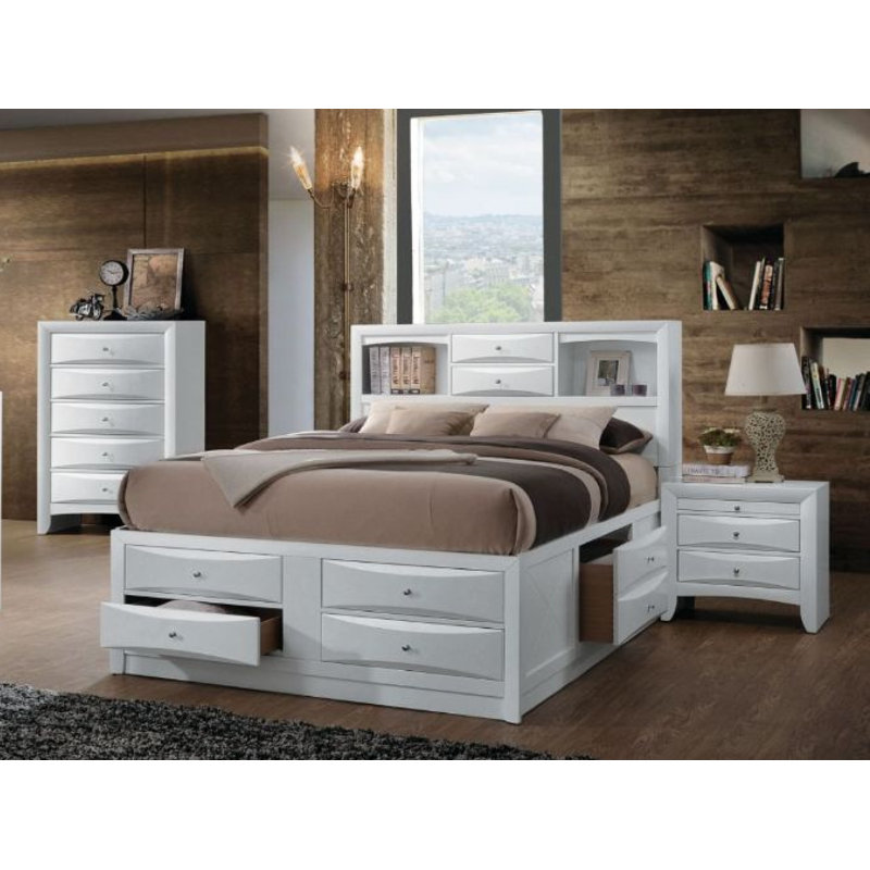 Ensemble de chambre à coucher 3 pièces Ireland, Blanc, Grand