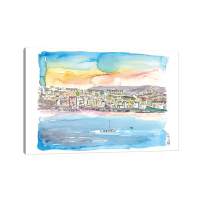 Lerwick Shetland Waterfront And Harbour by Markus & Martina Bleichner - Wrapped Canvas Painting