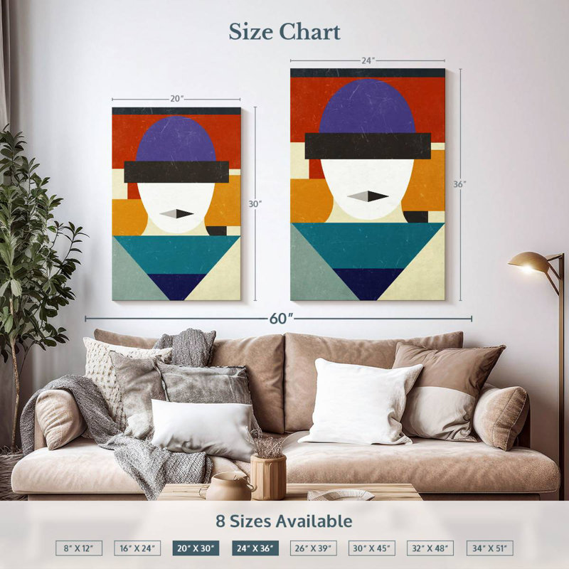 Leisha Geometric Face, 36" H x 24" W