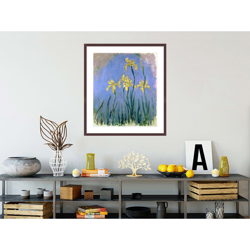 «Irises» par Claude Monet - estampe numérique encadrée, H 37,46 po x l 33,5 po