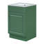 Meuble-lavabo de 20 po avec lavabo, meuble-lavabo avec tablette de porte et tablette réglable, vert