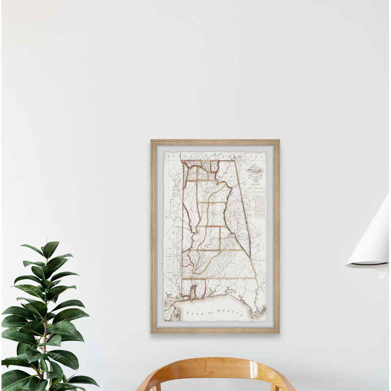 Golfe du Mexique - Reproduction d'art graphique sur papier encadré, H 12 po x l 8 po x P 1,5 po