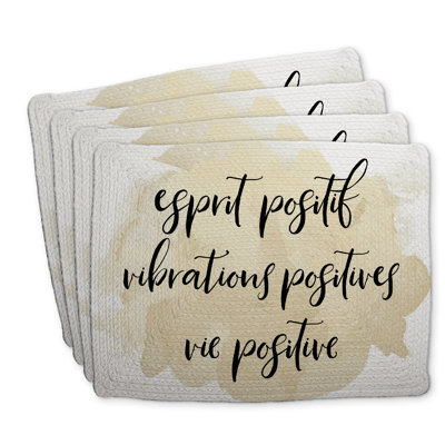 Ensemble de 4 napperons en polyester tressé Esprit Positif - Décoration intérieure