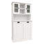 Armoire de salle de bain inclinable à deux compartiments avec panier à linge haut et 2 tablettes réglables-1953189910