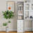 70.87"H Freestanding Storage Cabinet, Elegant Wood Sideboard Pantry Cabinet With Glass Door And 3 Deep Drawers, Farmhouse Sideboard Buffet For Living Room, White