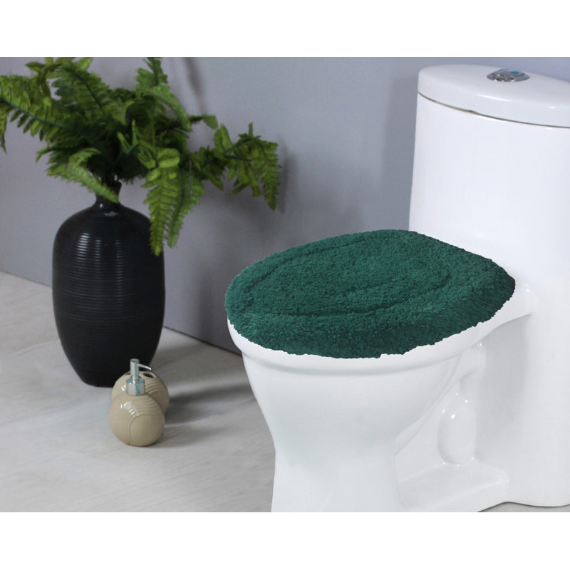 Tapis pour salle de bain 100% coton, tapis de bain extra doux et absorbant, tapis de bain antidérapants, tapis de bain lavables à la machine pour la salle de bain, couvercle de toilette 18 po x 18 po, rouge Home Weavers