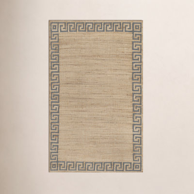 Orchard Greek Key Blue Hand-Woven Jute Rug