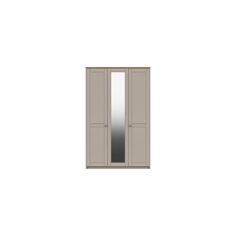 Newhaven 3 Door Manufactured Wood Wardrobe, Natural Rustic Oak/Fired Earth