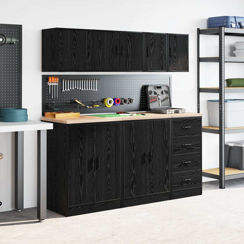 2 Piece Garage Cabinet Part Or Accessory, Black