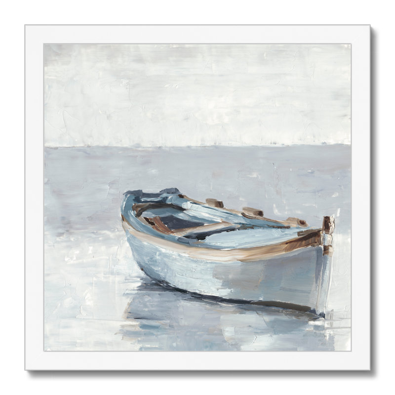 Reflected Horizon I by Ethan Harper - Painting, 34cm H x 34cm W, White Framed Paper Print