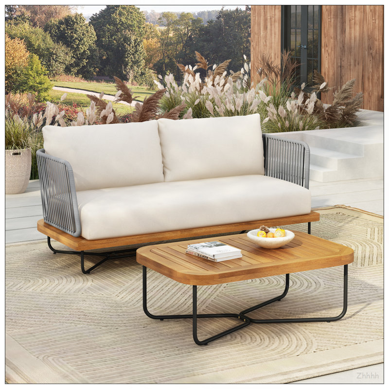Causeuse et table Lucca, Beige