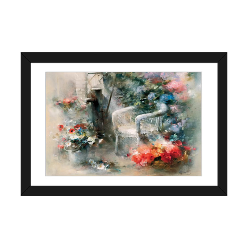 « idyllic place », reproduction sur toile, H 24 po x l 32 po x P 1 po, Papier d'art encadré noir, Blanc