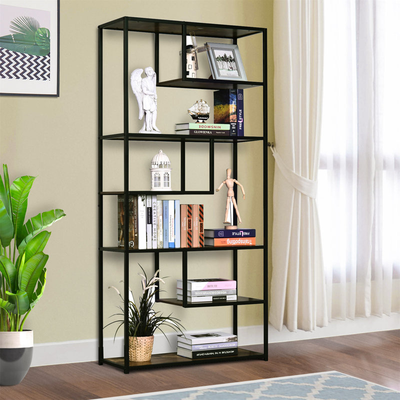 Glyn 175cm H x 82cm W Iron Etagere Bookcase