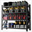 Étagère de garage robuste de 5000 lb, unité de rangement réglable en métal à 4 tablettes (H 63 po x l 67 po x P 23,7 po), capacité de 5 000 lb de rayonnage industriel pour l'entrepôt, noir