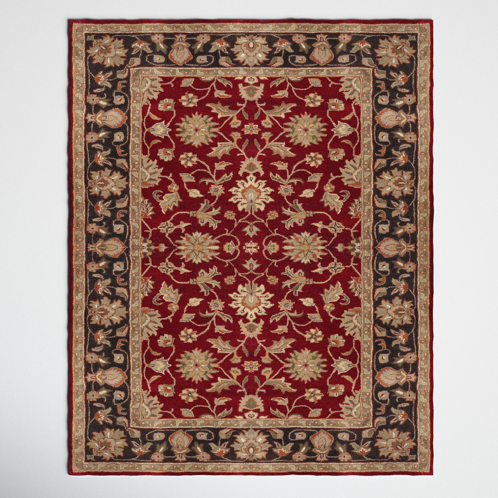 Byler Garnet Hand-Tufted Wool Oriental Rug, Rectangle 12' x 15'