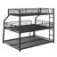 Triple Bunk Bed In Twin XL/Full XL/Queen Sizes, Equipped With Combined Ladders And Full-Length Safety Railings-1859073784
