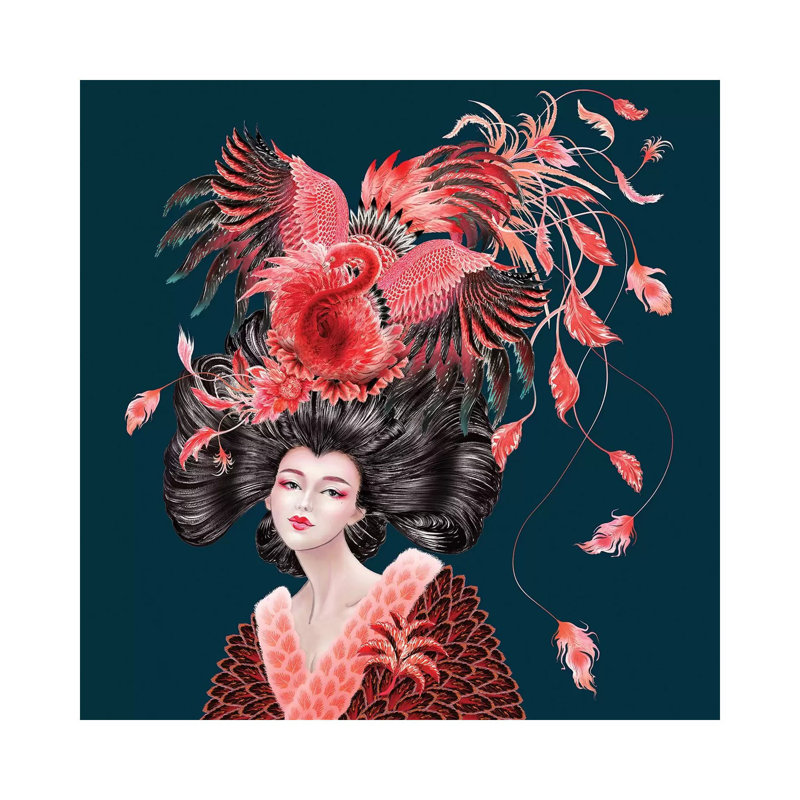 Flamingo by Sunny Gu - No Frame Gallery-Wrapped Canvas Giclée on Canvas, 30.48cm H x 30.48cm W