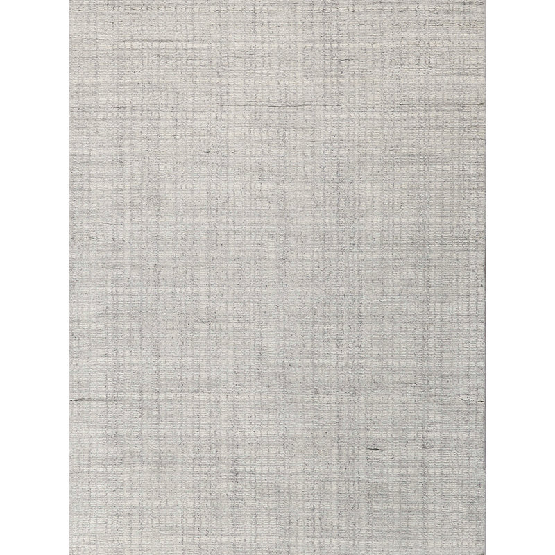 Ivory Hand-Knotted Wool Rectangular Area Rug 10' x 14'