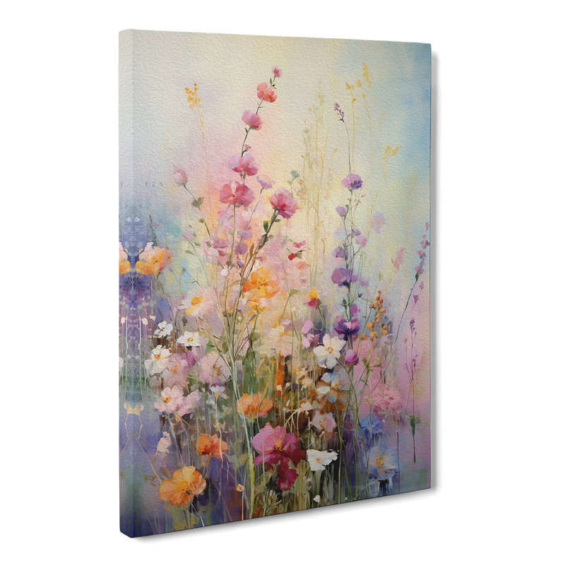 Wildflowers Impressionism - Art Prints - Wrapped Canvas, 50cm H x 35cm W x 3cm D