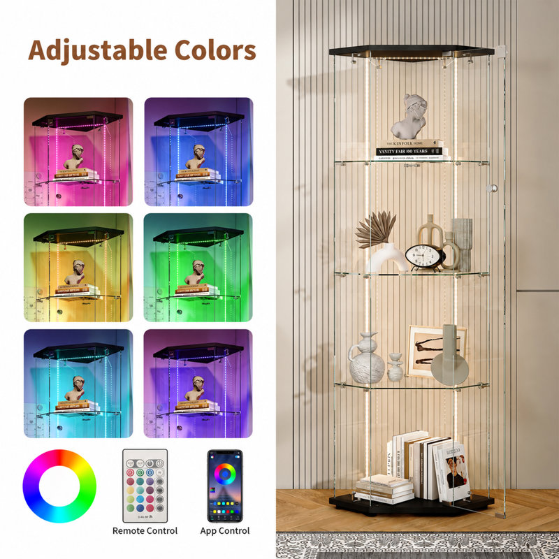 Display Case, Black strip Light