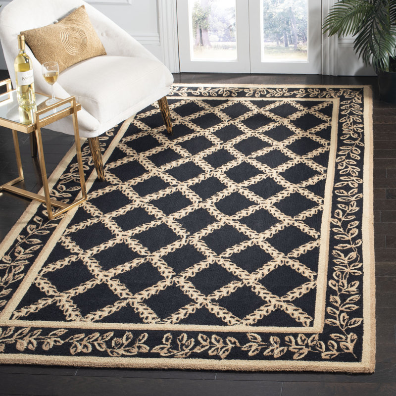 Tapis floral en laine crocheté à la main Jonsson, Rectangle 8 pi x 10 pi