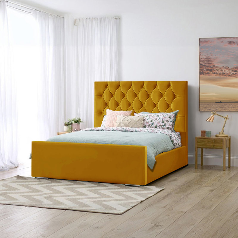 Theirry Upholstered Bed, Turmeric, Super King (6')