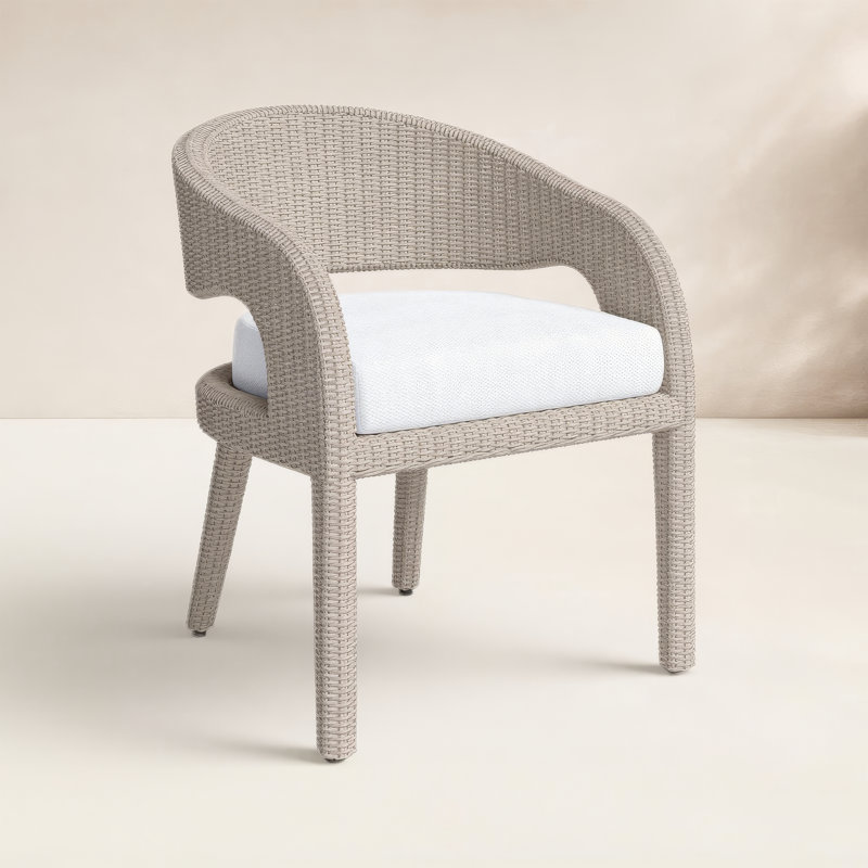 Maxille Outdoor Dining Armchair, Light Brown
