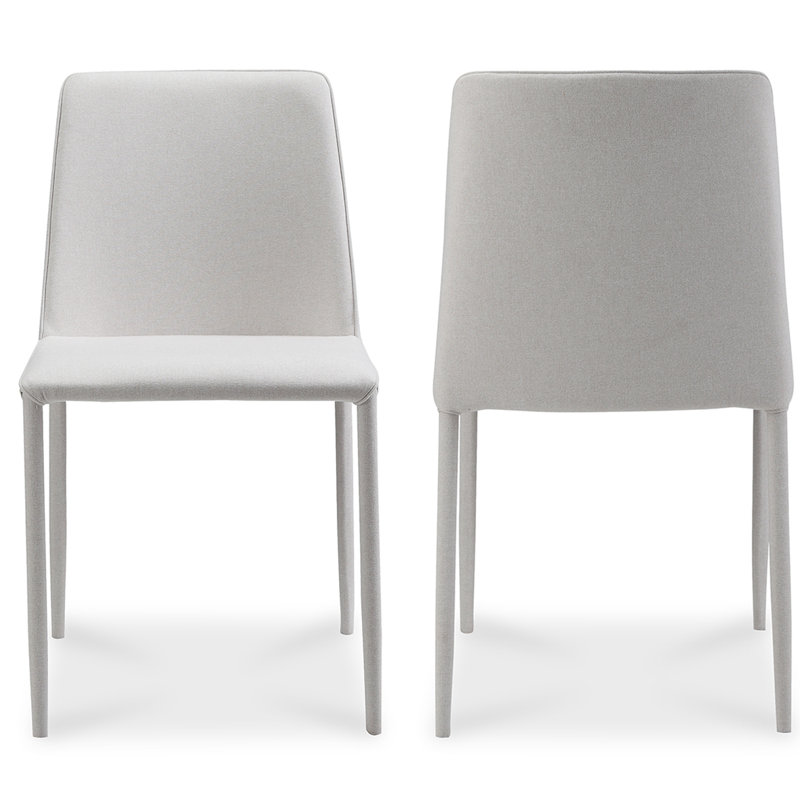 Chaise d'appoint rembourrée Noel, Blanc, Blanc