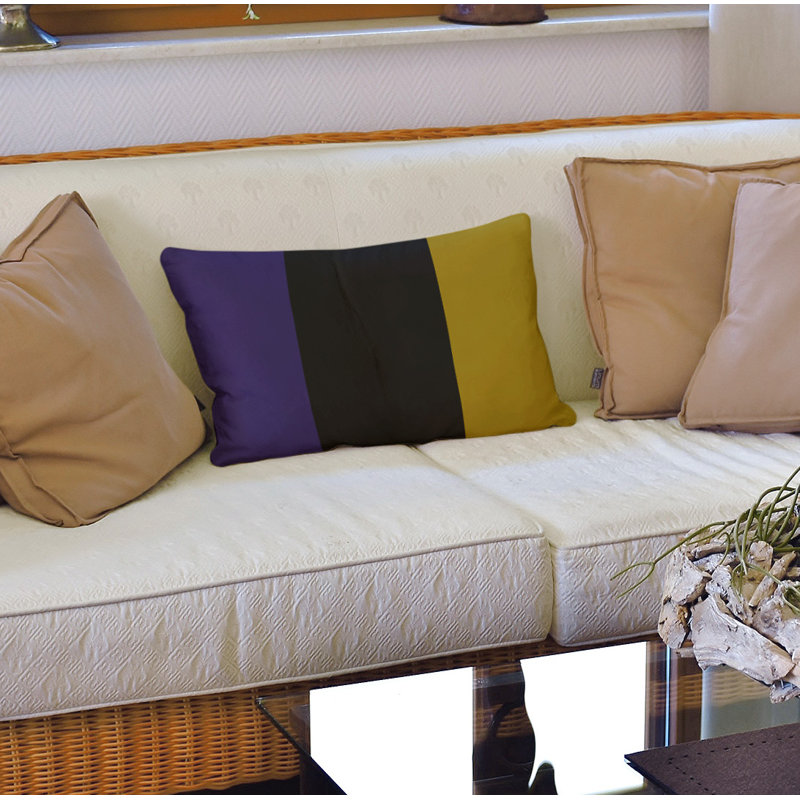Housse de coussin lombaire Atlanta, Baltimore, Minsk / jaune / noir