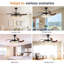 Ventilateur de plafond rétractable de 42 po avec lumière, ventilateur de lustre moderne à DEL avec télécommande, pales réglables à 6 vitesses, moteur à courant continu silencieux, éclairage à intensité variable pour le salon, la chambre à coucher, la salle à manger