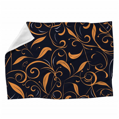 Floral Art Machine Printed Throw Blanket