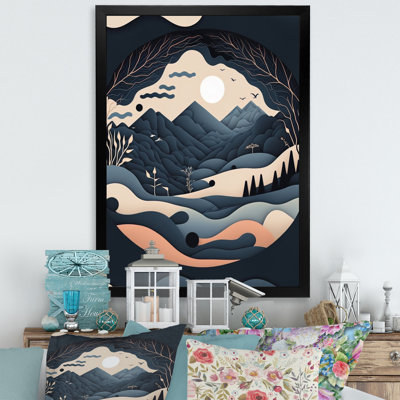Pleine lune sur les montagnes IV - reproduction sur toile