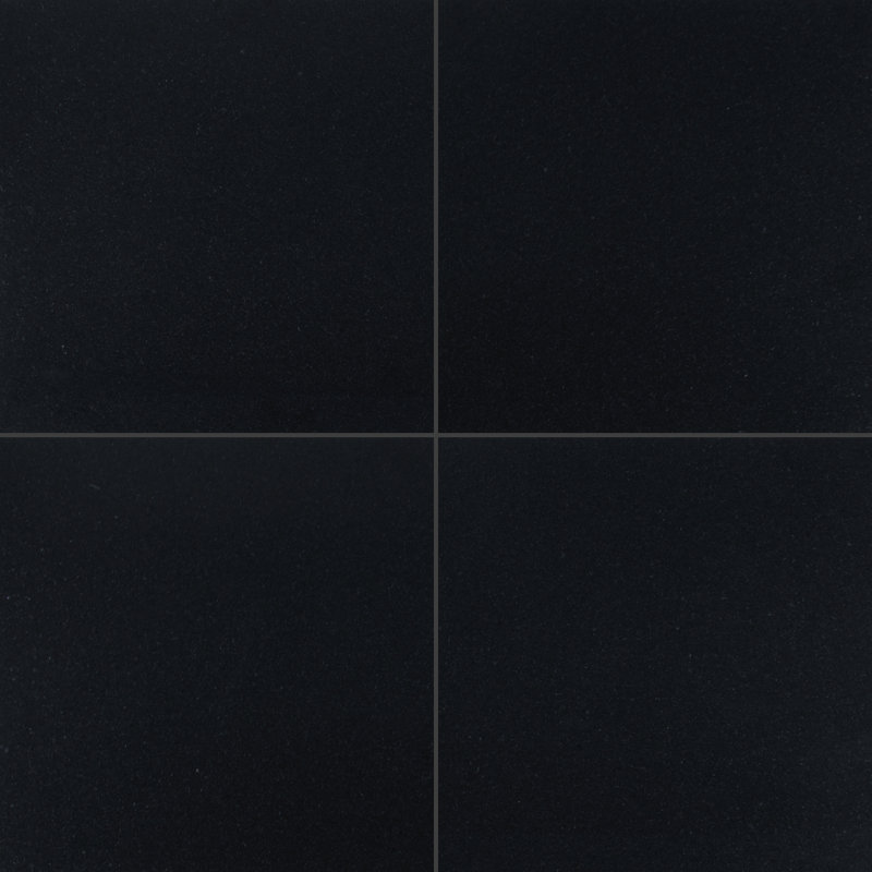 Carreau de sol en granit noir de qualité supérieure 12 po x 12 po Kyoto