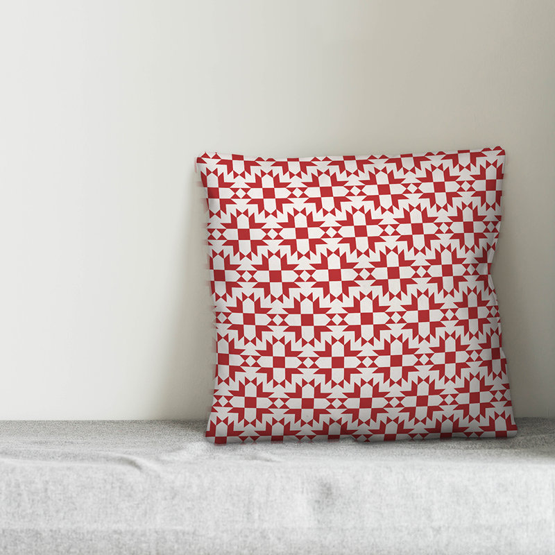  Coussin Modern Star, 16 po x 1 po, Rouge