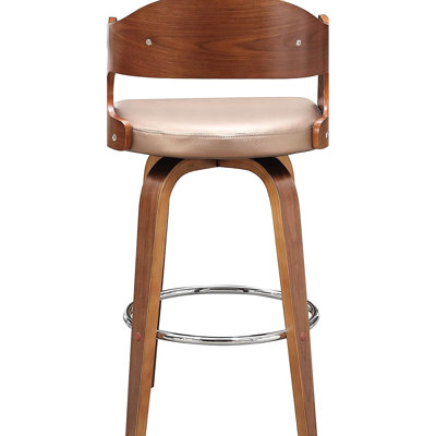 Pivotant de 27 pouces de style Mid-Century moderne en rose, bois et similicuir, rotation sur 360 degrés, renforcé pour les espaces principaux avec agencement de couleurs de roses, esthétique, cuisines