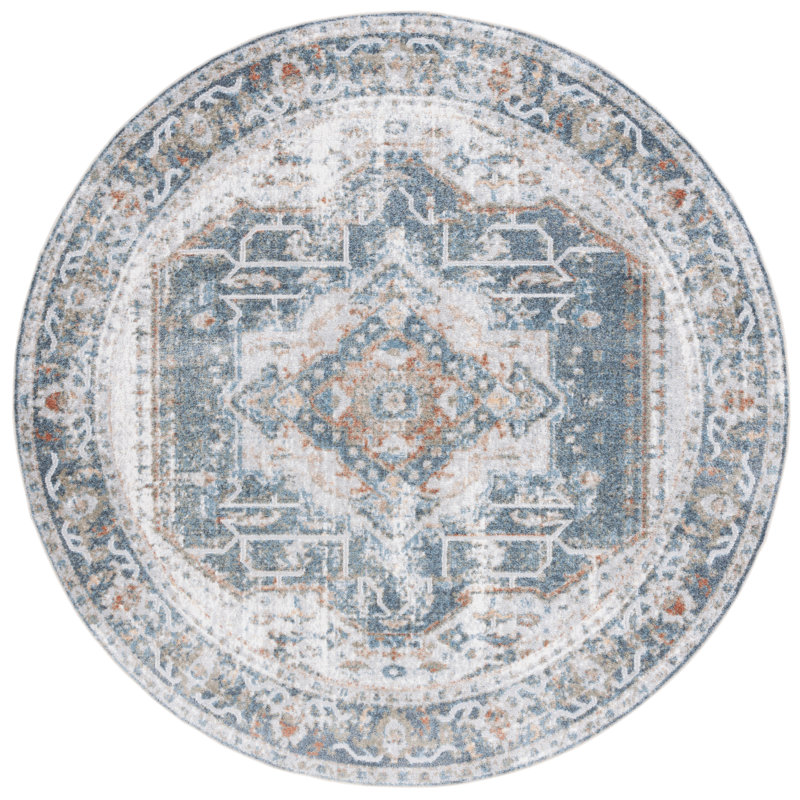Cunegunda Performance Machine Washable Oriental Rug, Round 6'7"