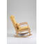 Élégante chaise berçante rembourrée avec dossier haut et coussin lombaire pour une détente intérieure confortable