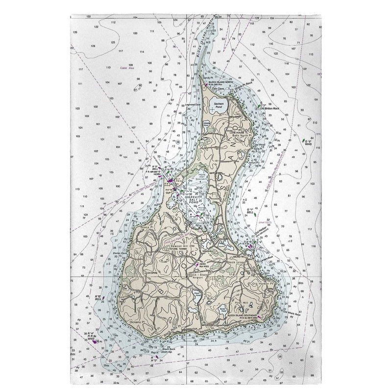 Îlot de blocs, serviette nautique à main avec carte ri Jaylin