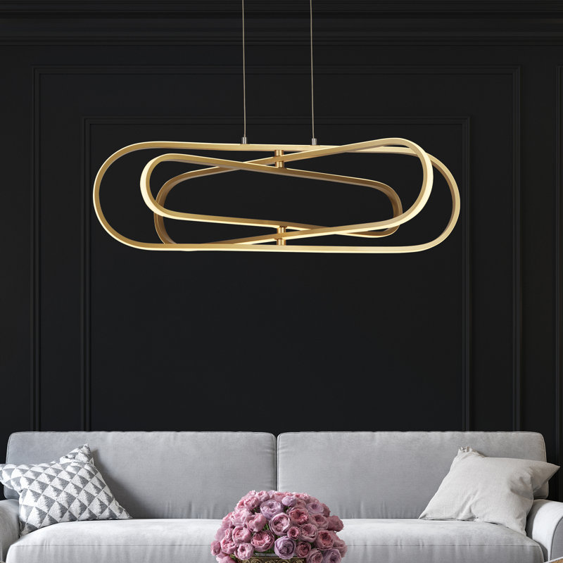 Caraban 1 - Light LED Geometric Pendant, Gold/White
